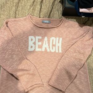 Pink beach sweater.  Tag cut out but large